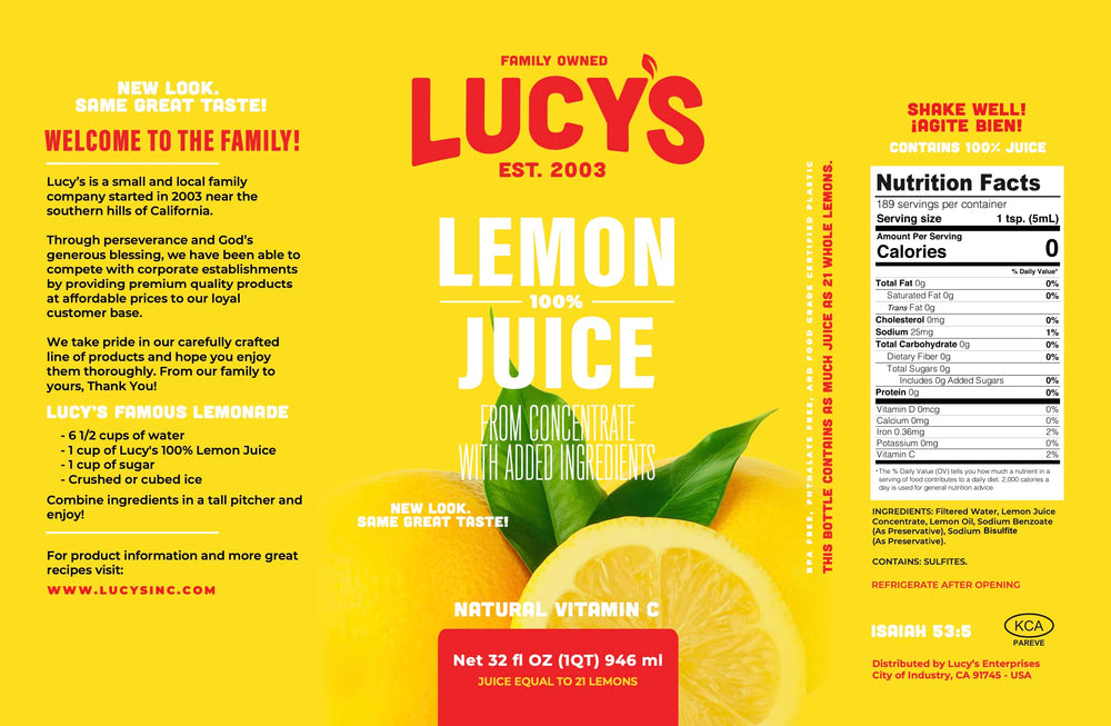Hand holding Lucy's 32oz bottle to show scale and easy pouring for practical kitchen use