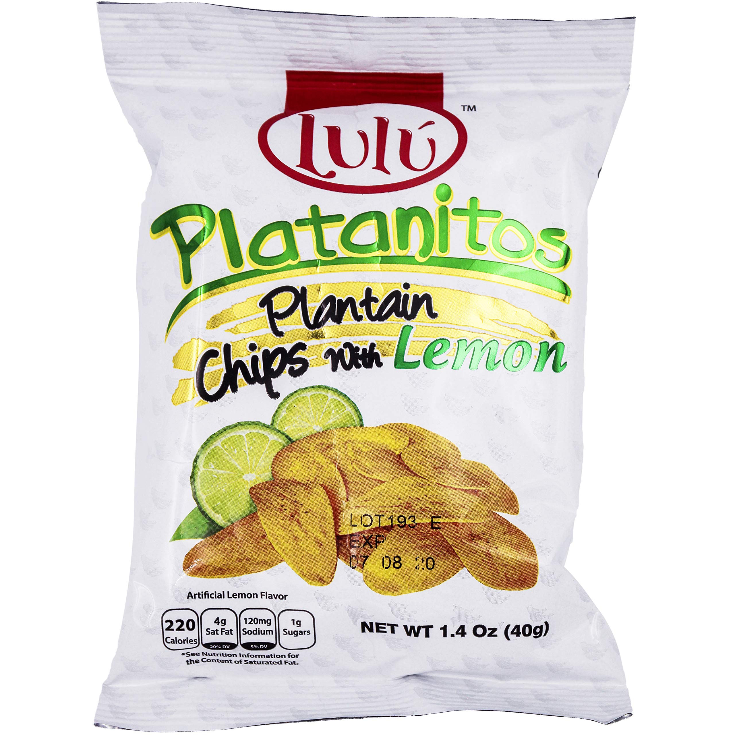 LULU Platanitos close-up of chip texture and lemon seasoning, demonstrates crisp crunch