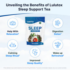 LULUTOX steeping cup with steam illustrating relaxation and evening wind-down benefit