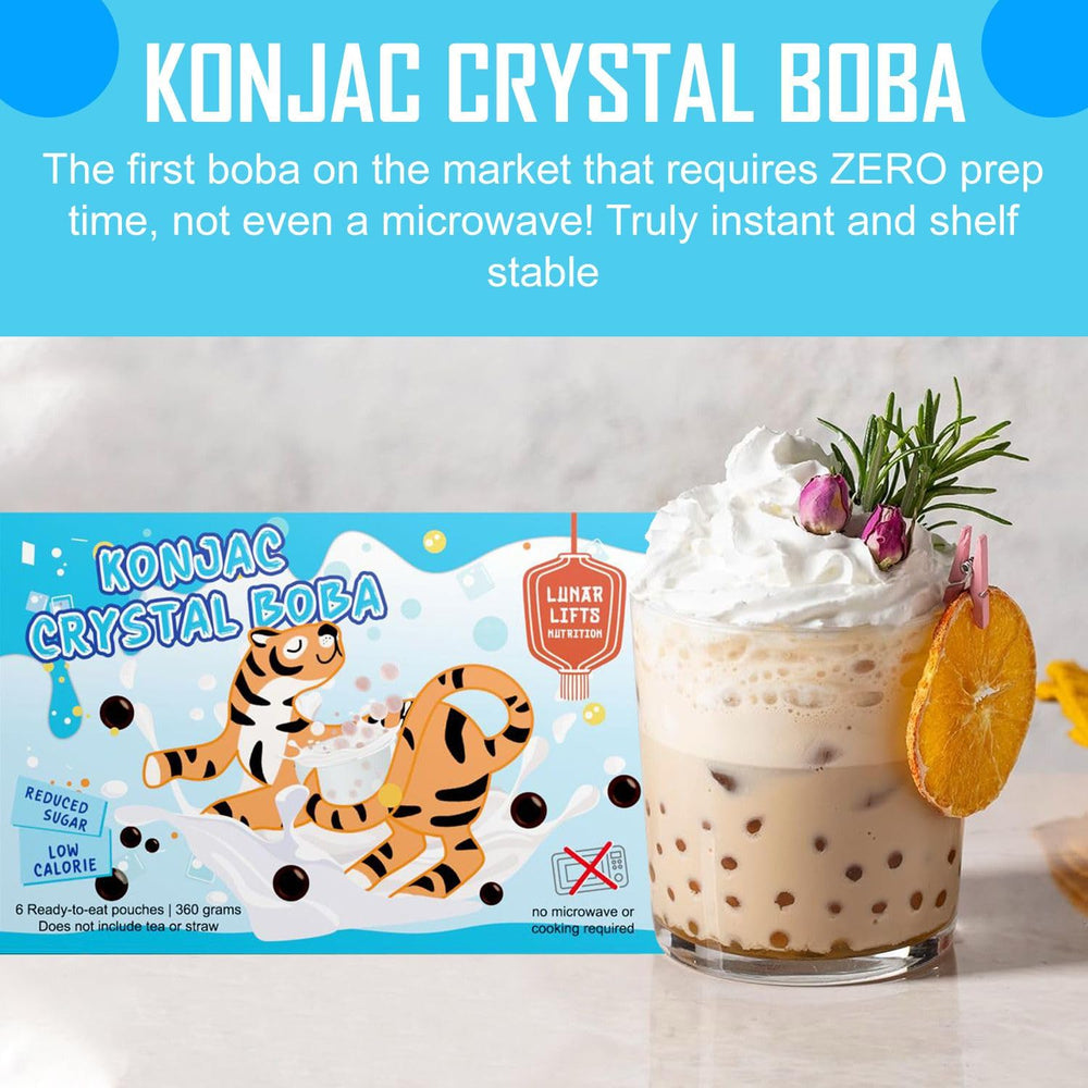Lunar Lifts Nutrition close-up of konjac pearls texture highlighting chew and clarity
