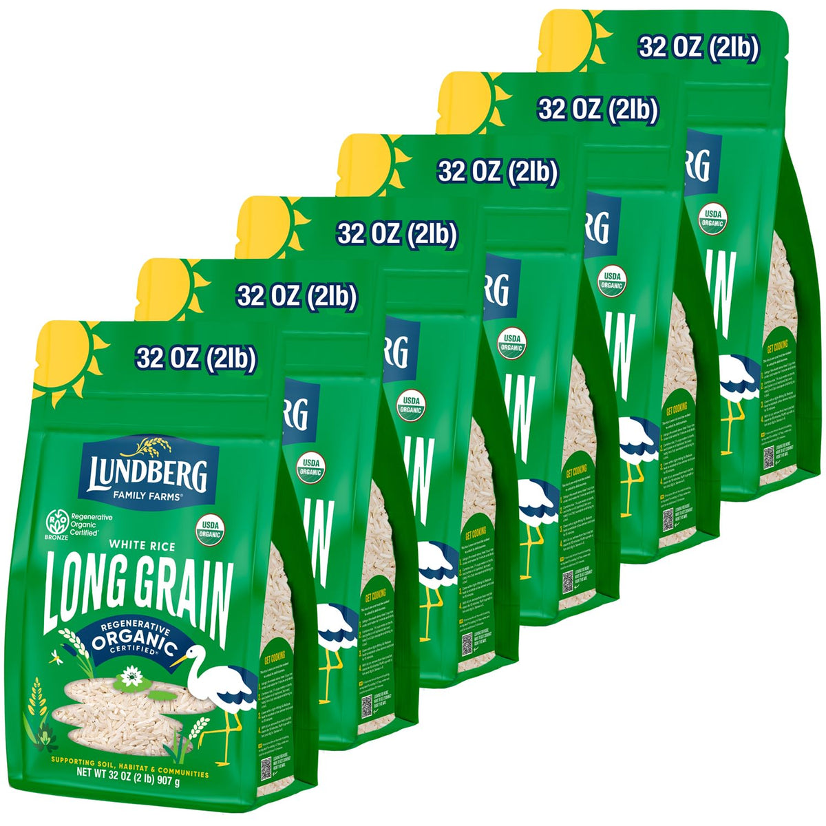 Lundberg front packaging displaying brand and regenerative organic seal, showing product trust