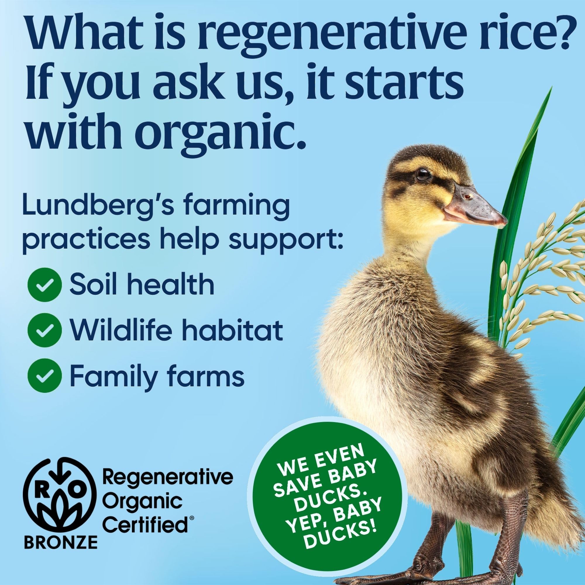 Lundberg nutrition facts and certifications on label, proving transparency and standards