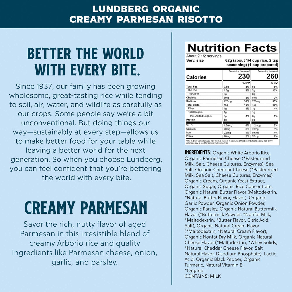 Lundberg six pouches on shelf highlighting pack quantity and pantry storage benefit
