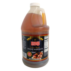 Lupo's front packaging showing 64 oz bottle and authentic spiedie flavor