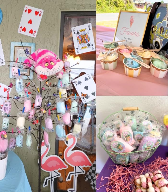 Lupy Lups! cotton candy in a bowl on a dessert table adding colorful party flair