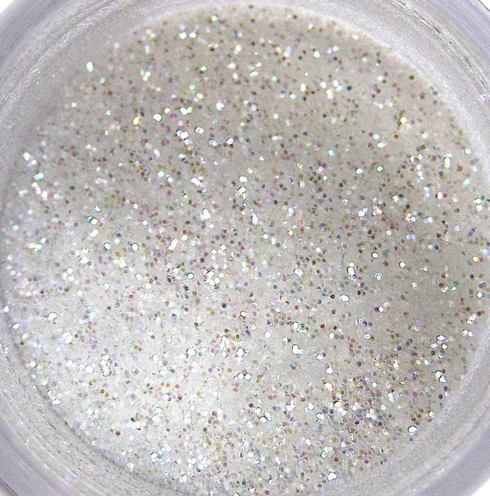 Luxe Cake front packaging showing two small glitter jars and labels for easy storage