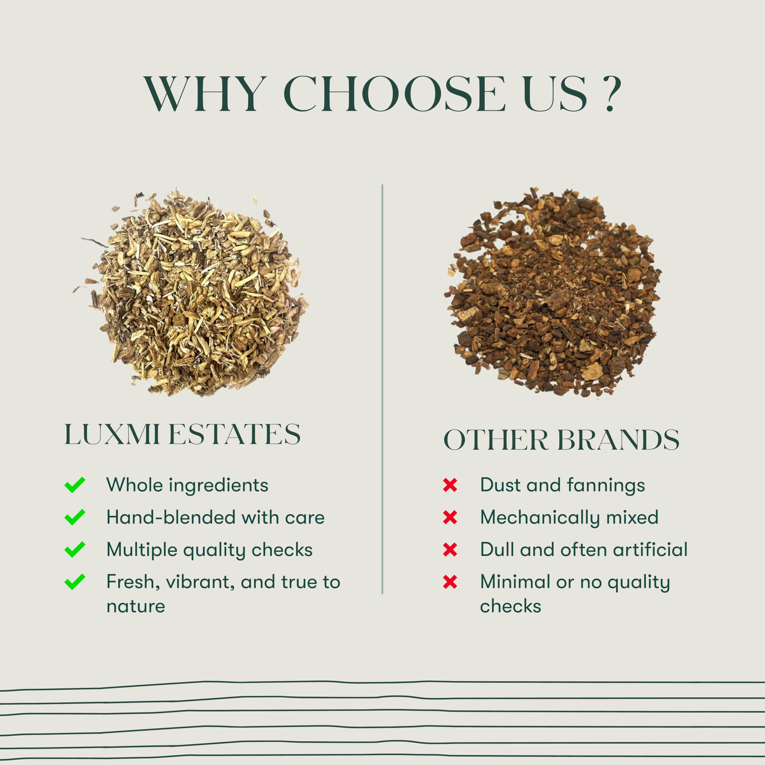 Luxmi brewing dandelion root in a glass teapot showing infusion color and easy preparation benefit