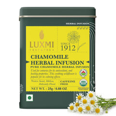 LUXMI tin front view showing branding and compact storage benefit