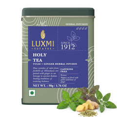 Luxmi Estates front packaging showing net weight and blend benefits