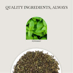 LUXMI open tin revealing organic peppermint leaves and preserved aroma
