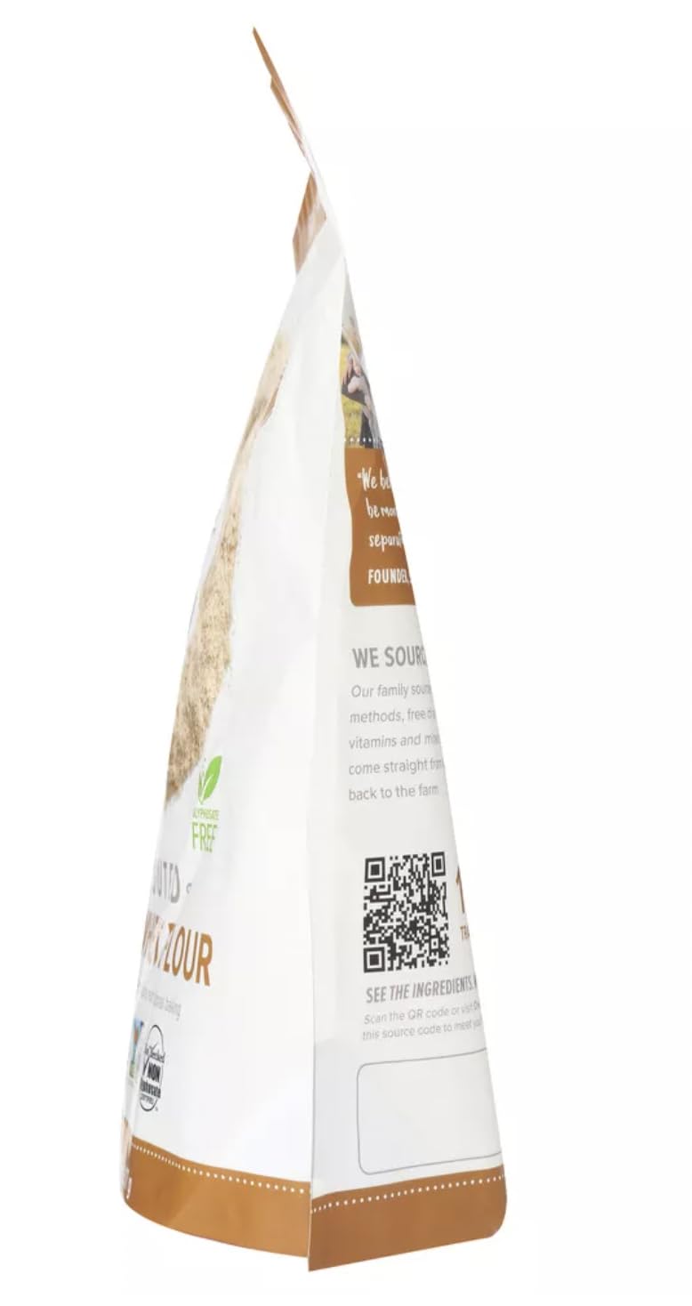 LuxProdX One Degree flour texture heap showing fine whole-wheat grind for consistent baking