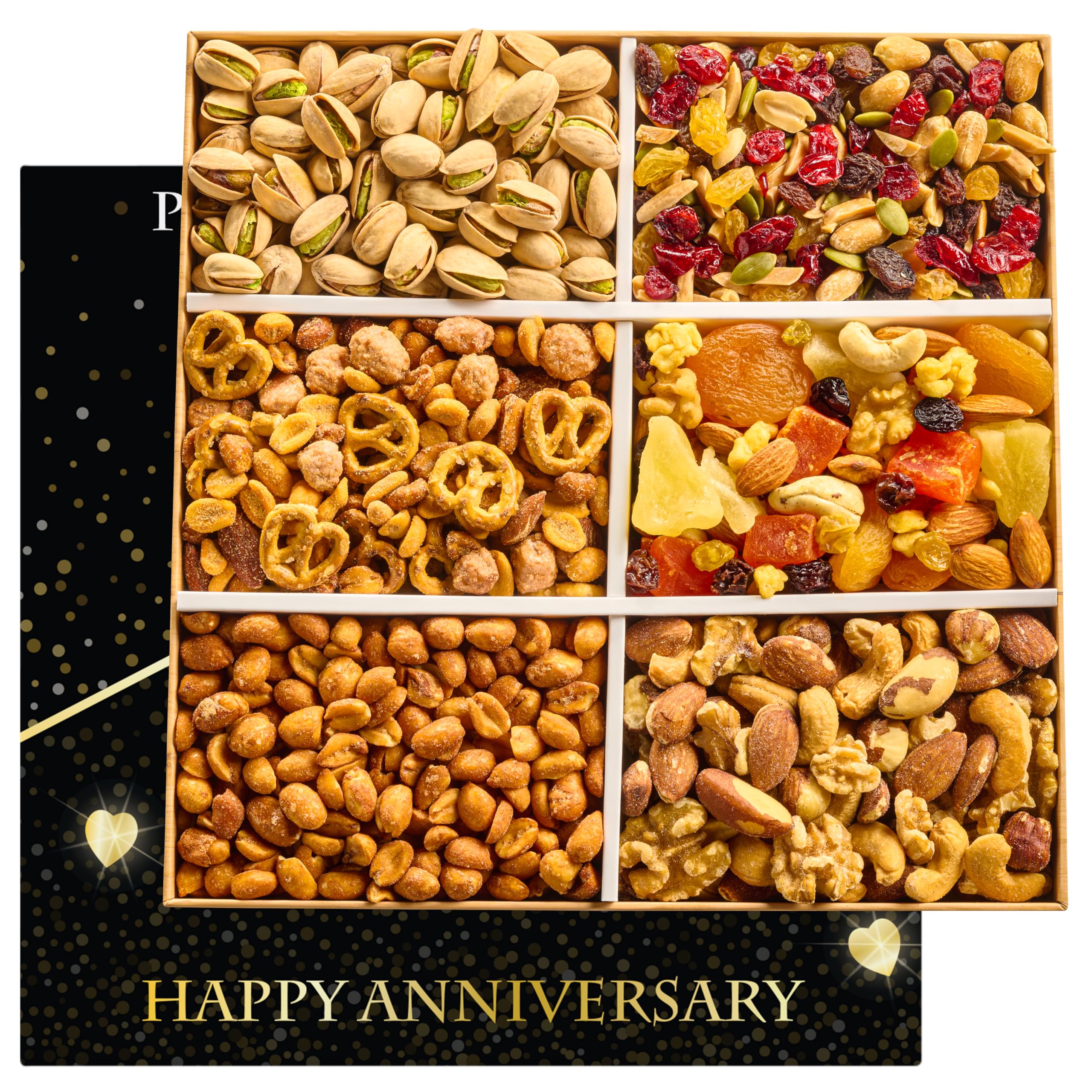 Luxurious Treats box front view showing elegant anniversary presentation and gifting appeal