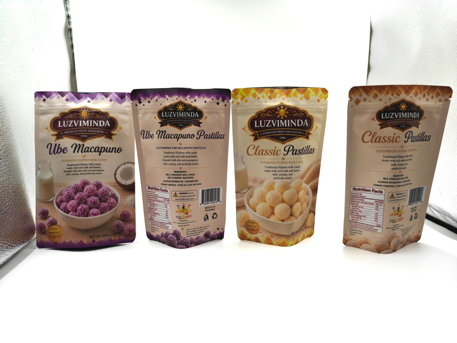 Luzviminda bag next to a ruler to show 200g bag scale for portion clarity and sharing