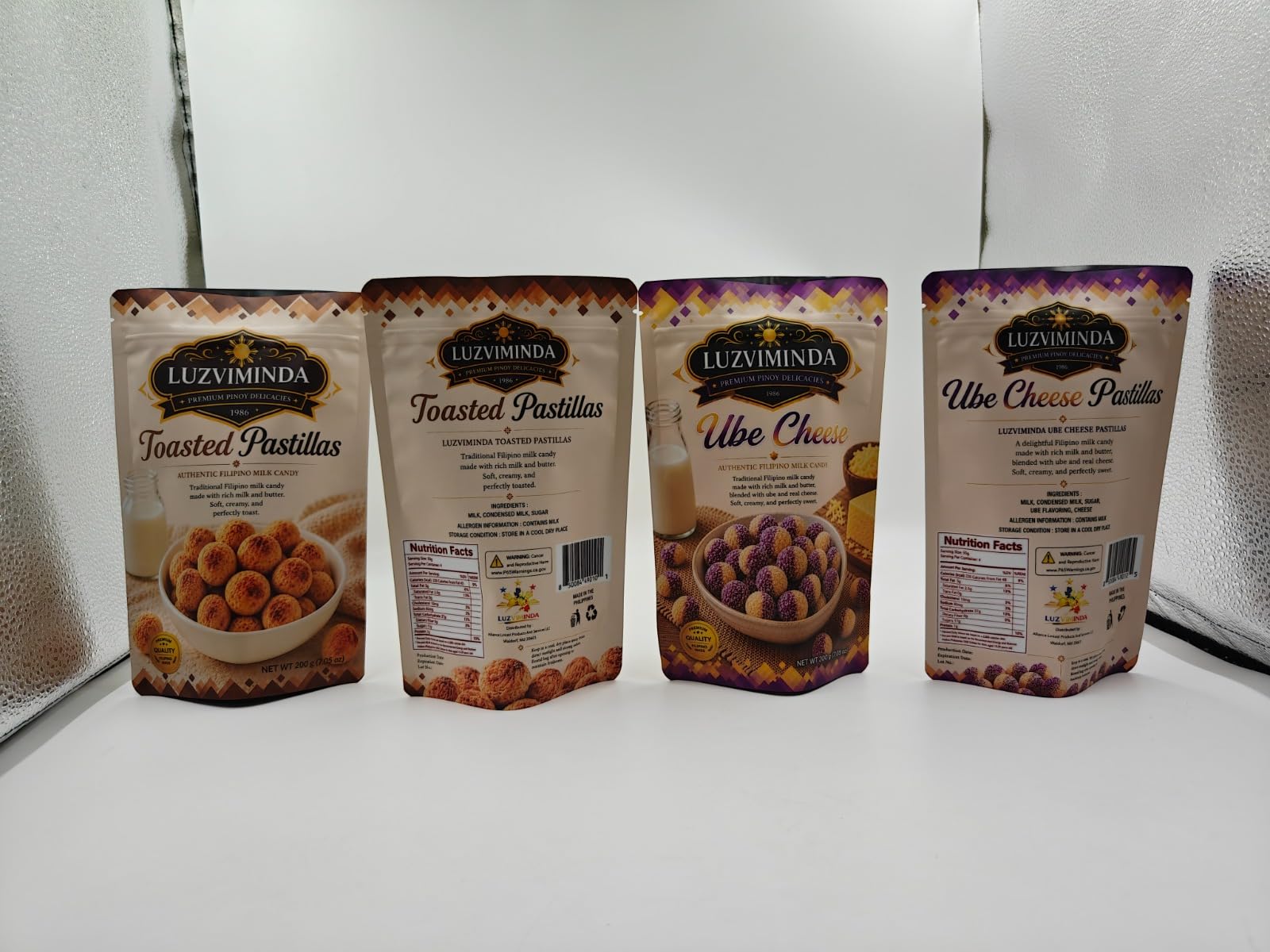Luzviminda product label and ingredient list close-up emphasizing authenticity and quality