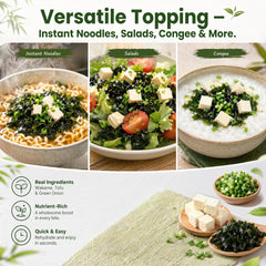 LWWTYKSPL close-up of rehydrated wakame texture offering fresh sea flavor