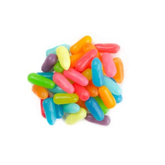 LYZA'S SWEETS & TREATS close-up of a single Mike & Ike piece, highlighting chewy texture benefit