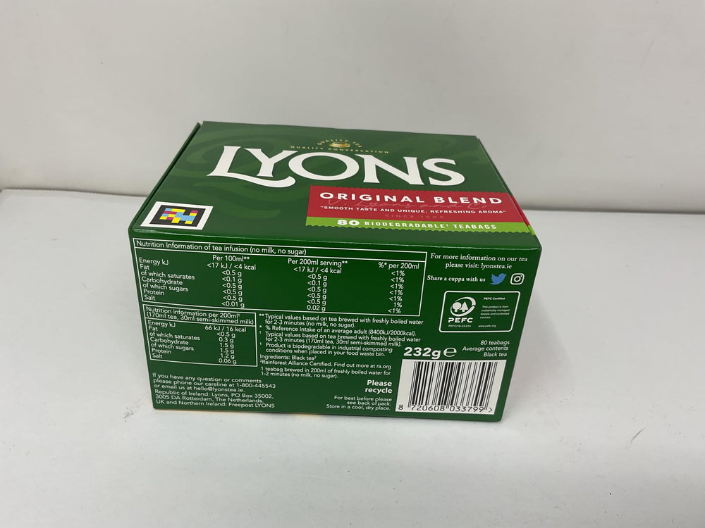 Lyons 80 bags arranged on table, bulk pack convenience for families benefit