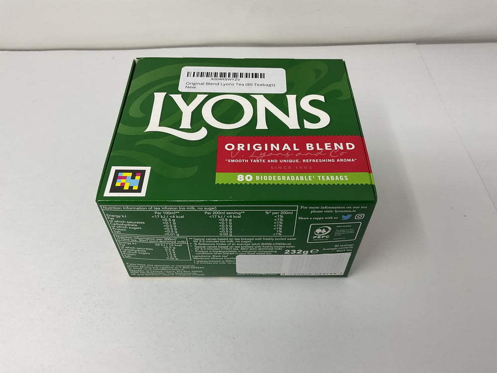 Lyons pyramid teabag close-up with visible leaves for fuller infusion