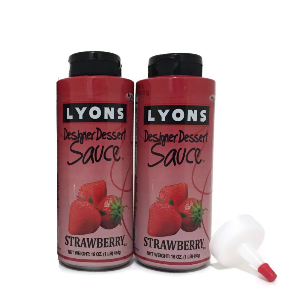 Lyons strawberry front packaging showing brand and two-bottle value