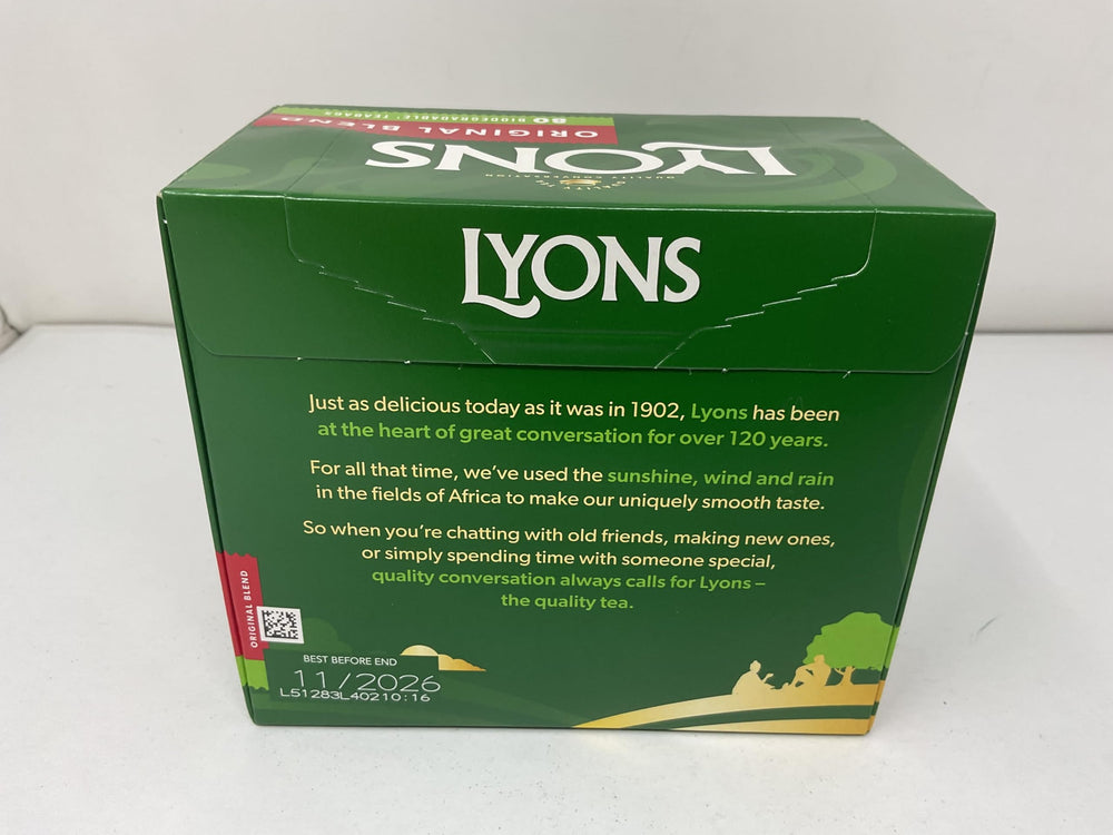Lyons tea being poured into cup, warm aroma suggestion and quick preparation benefit