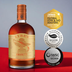 LYRE'S label closeup highlighting award and flavor details for trust