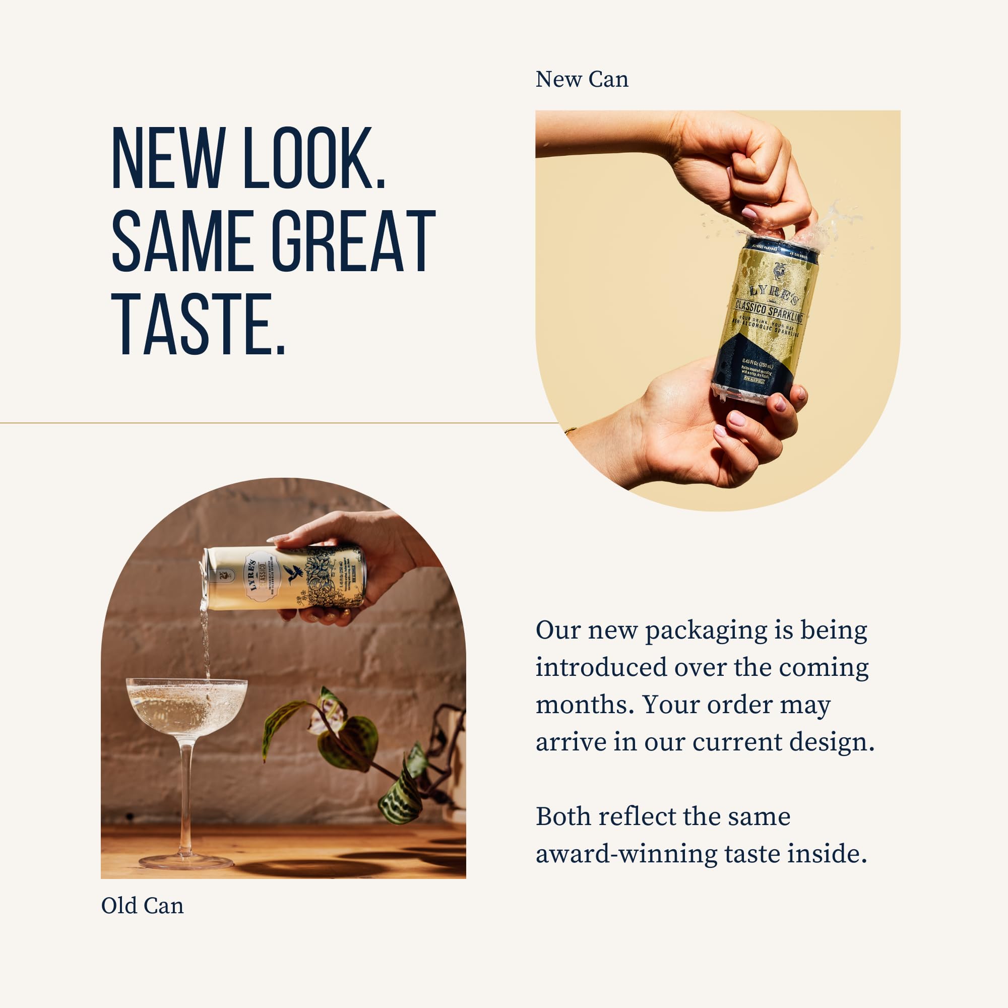 Lyre's can held in hand demonstrating size and easy single-serve benefit