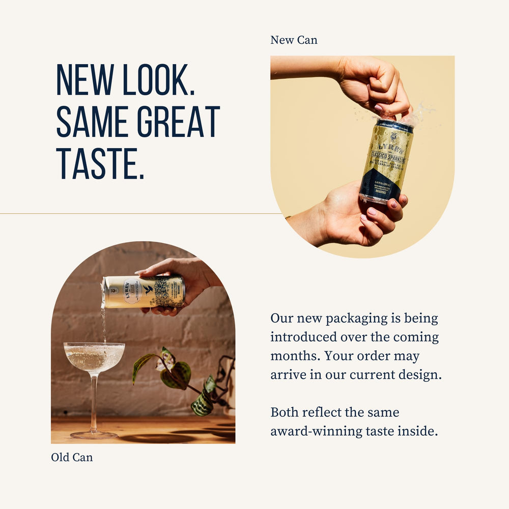 Lyre's can held in hand demonstrating size and easy single-serve benefit
