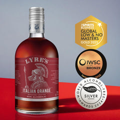 Lyre's label close‑up highlighting product name and mixology cues