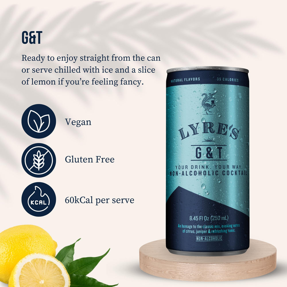 Lyre's pouring into glass over ice showing refreshing serve and aroma
