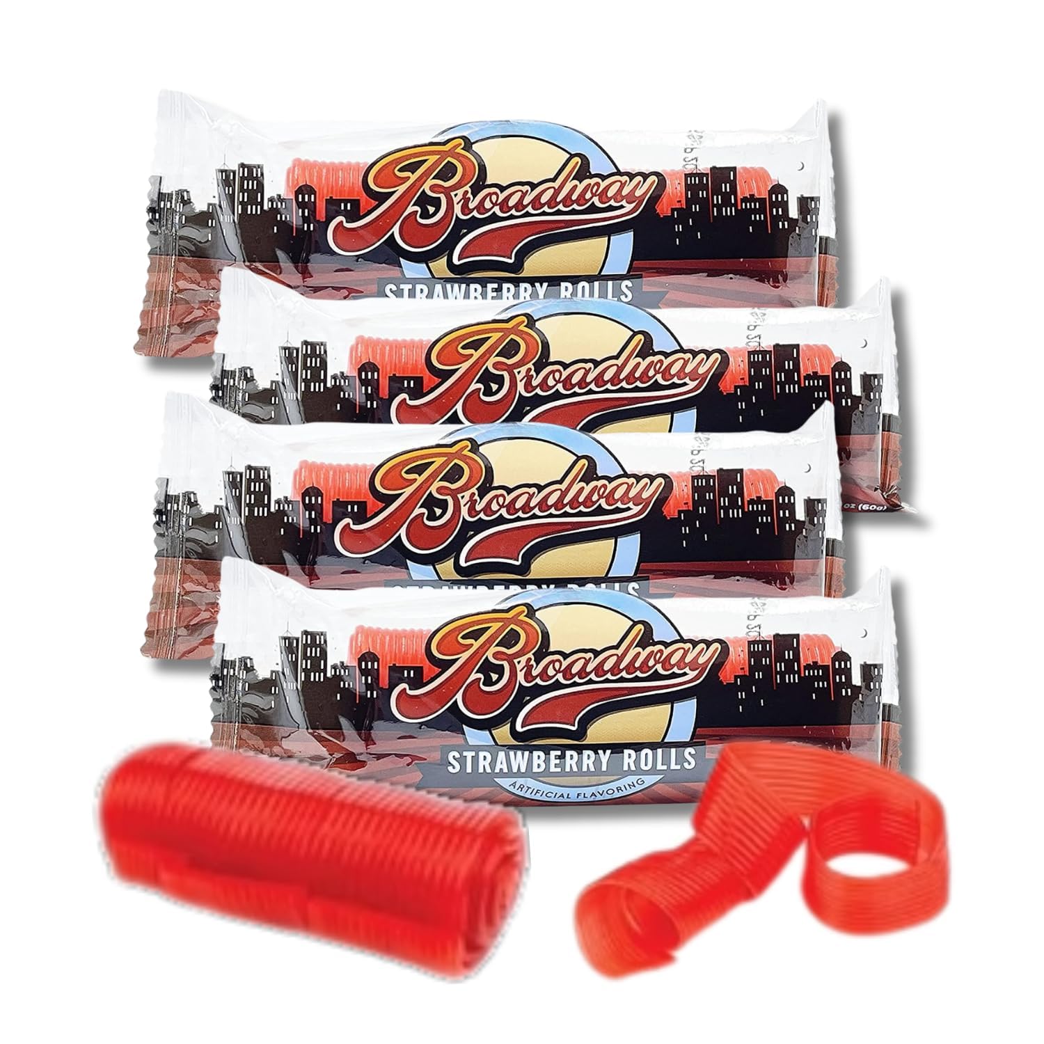 LYZA'S SWEETS & TREATS front packaging showing four rolls and portability benefit