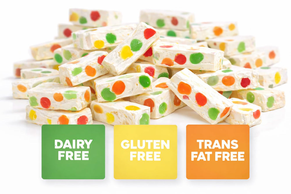LYZA'S SWEETS & TREATS jelly bean detail showing colorful fruit pieces and visual appeal