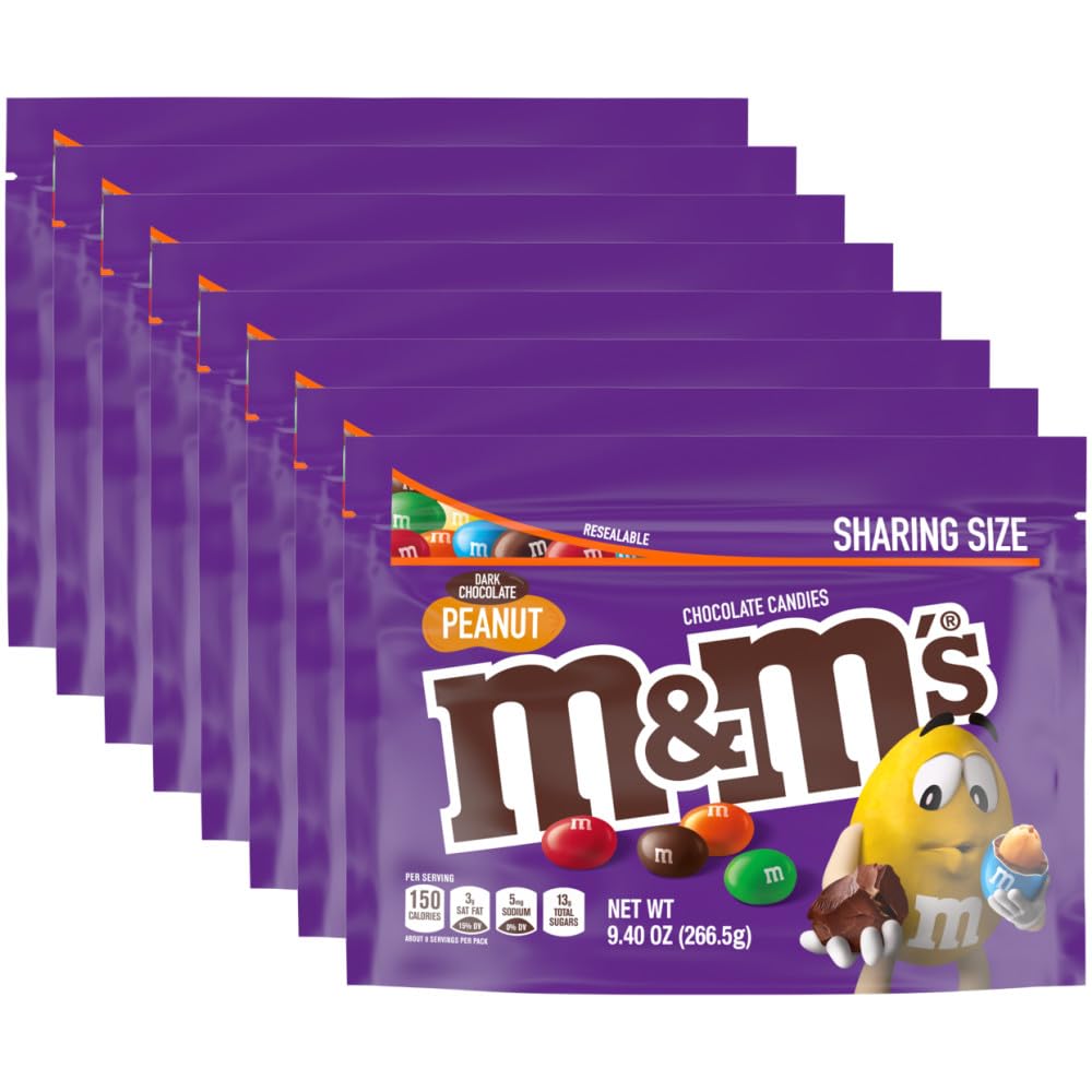 M&M's front packaging showing resealable sharing bag and convenience