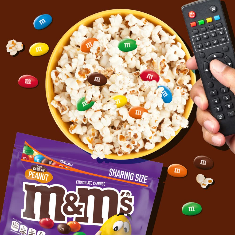 M&M's used as dessert topping adding crunch and visual contrast