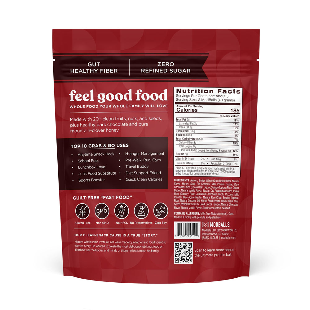 M MODBALLS close-up texture highlighting soft bite and whole-food ingredients benefit