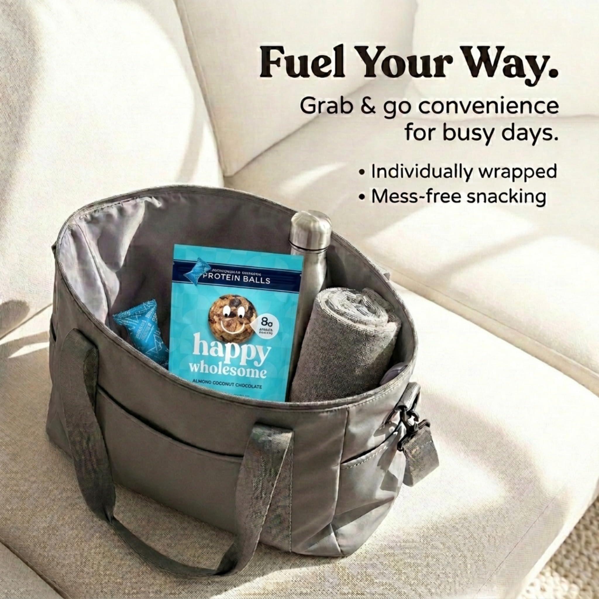 M MODBALLS open bag with several balls visible, suggests freshness and ready-to-eat appeal