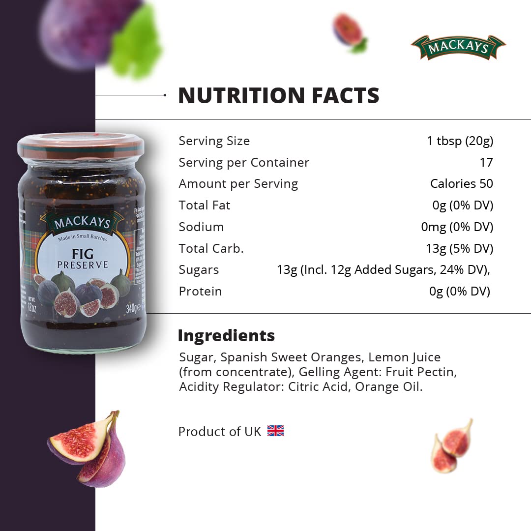 Mackays fig preserve with fresh figs illustrating fruit quality and natural sweetness
