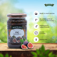 Mackays fig preserve on cheeseboard paired with brie and crackers for balanced flavors