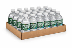 Macouba Poland Spring single 8 oz bottle displayed upright for easy single-serve use