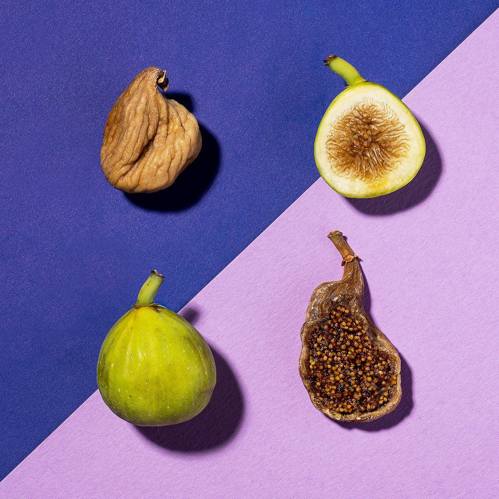 Made In Nature figs sliced on cheese board pairing with cheese for rich flavor contrast