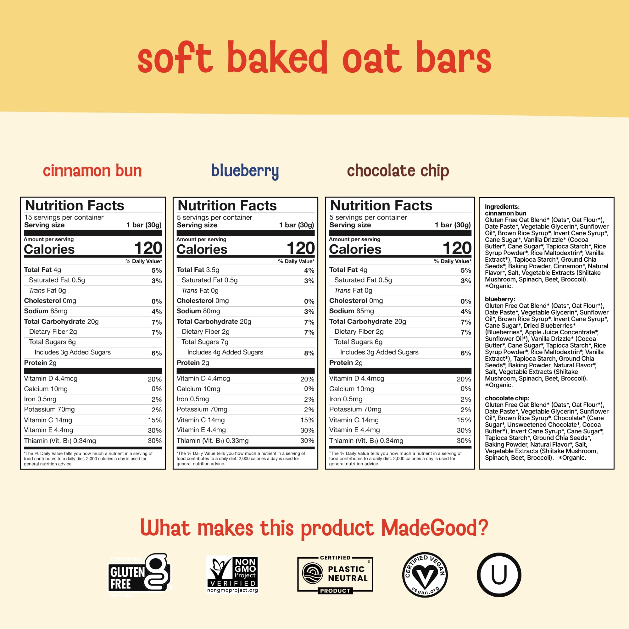 MadeGood bars tucked in a backpack for easy morning portability