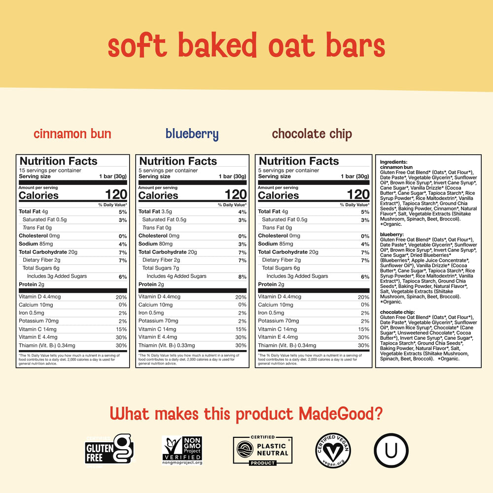 MadeGood bars tucked in a backpack for easy morning portability