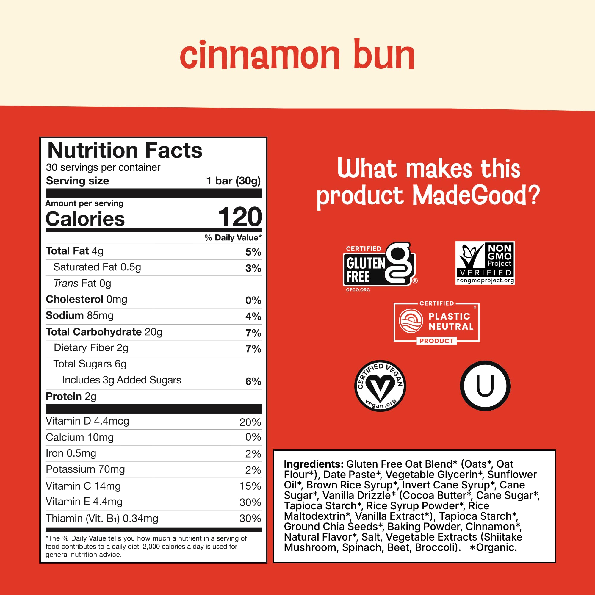 MadeGood bars placed inside a child’s lunchbox for convenient school snacks