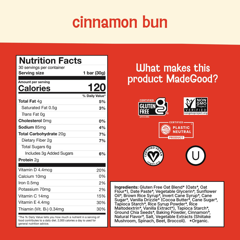 MadeGood bars placed inside a child’s lunchbox for convenient school snacks