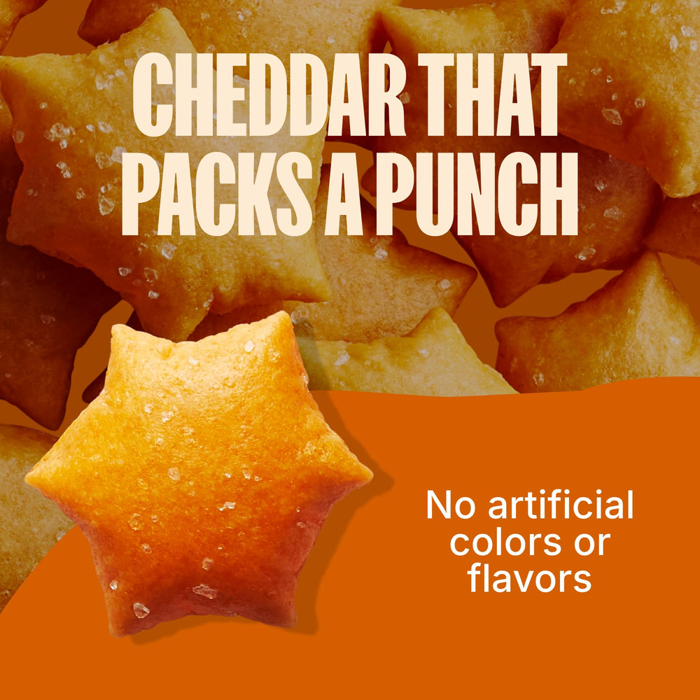 MadeGood bag open with visible star crackers showing fresh resealable convenience