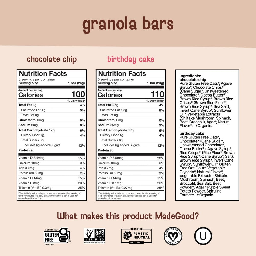MadeGood oats and dark chocolate crunch squares texture highlighting satisfying crunch