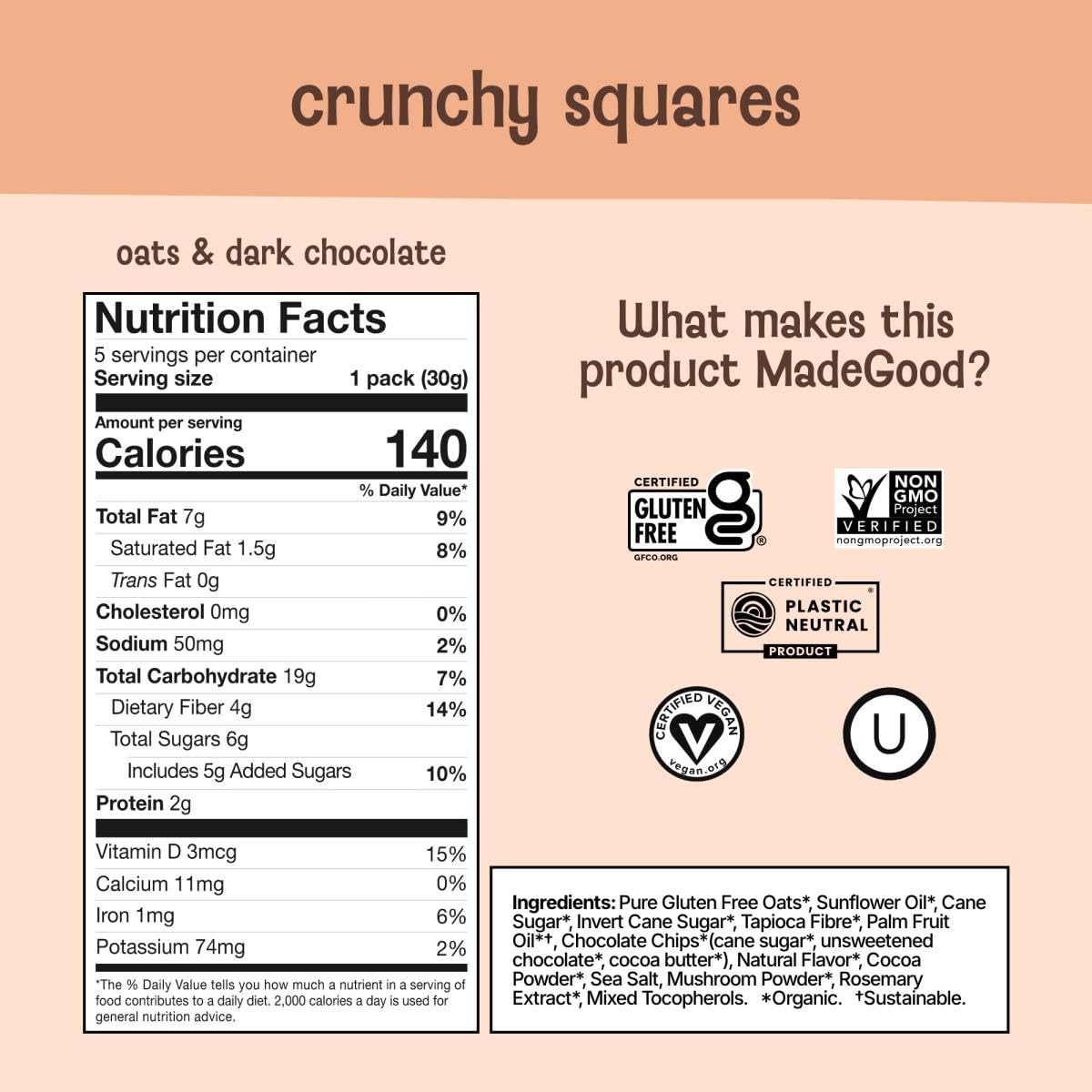 MadeGood individually wrapped bars inside box for quick grab-and-go convenience