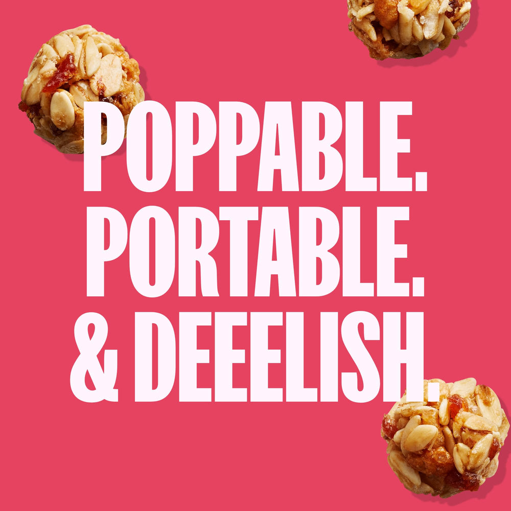 MadeGood close-up of granola texture and strawberry pieces, shows wholesome ingredients