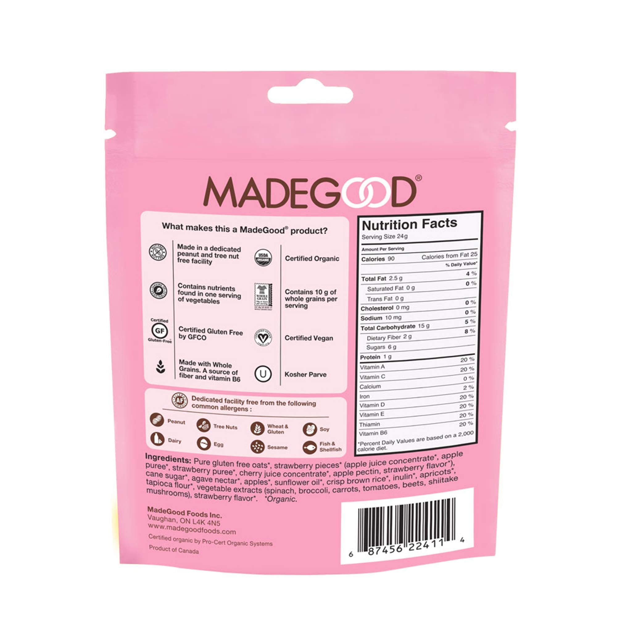 MadeGood single sealed pouch highlighting convenient portion control