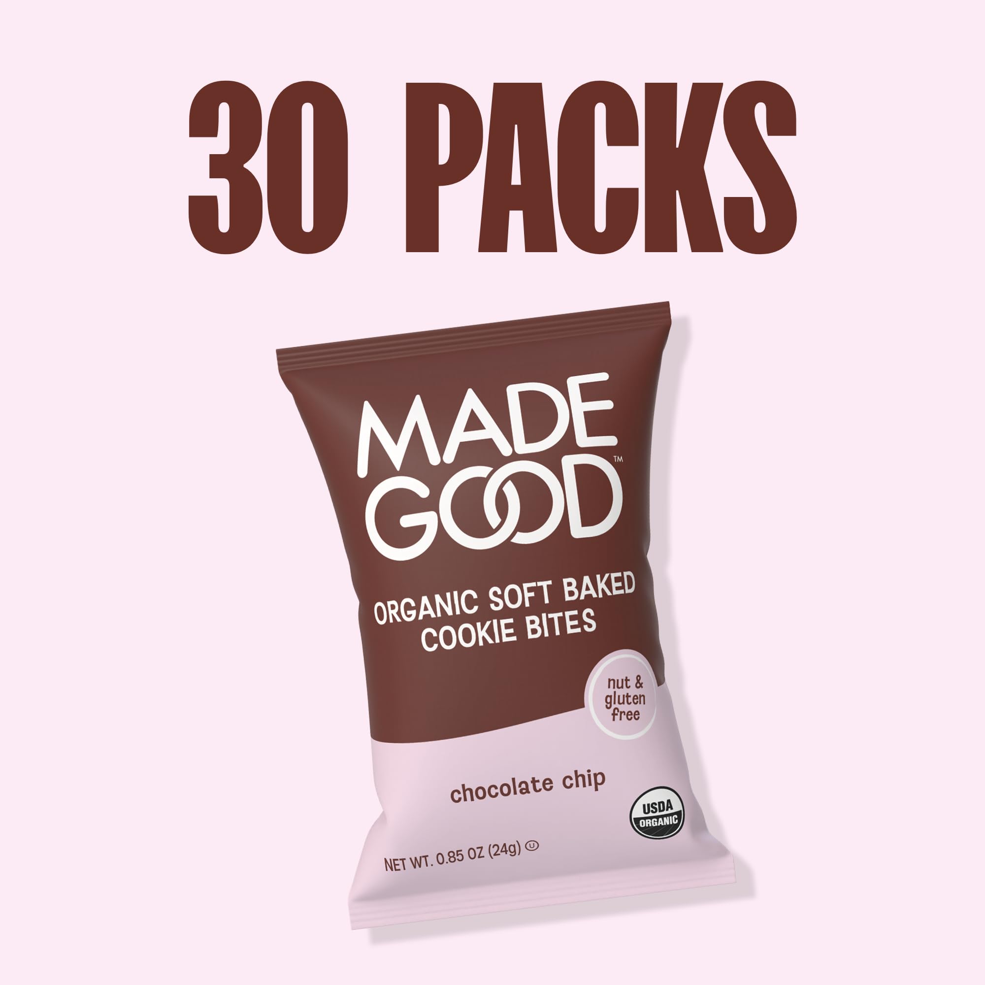 MadeGood cookies in a travel bag ready for outings and convenience