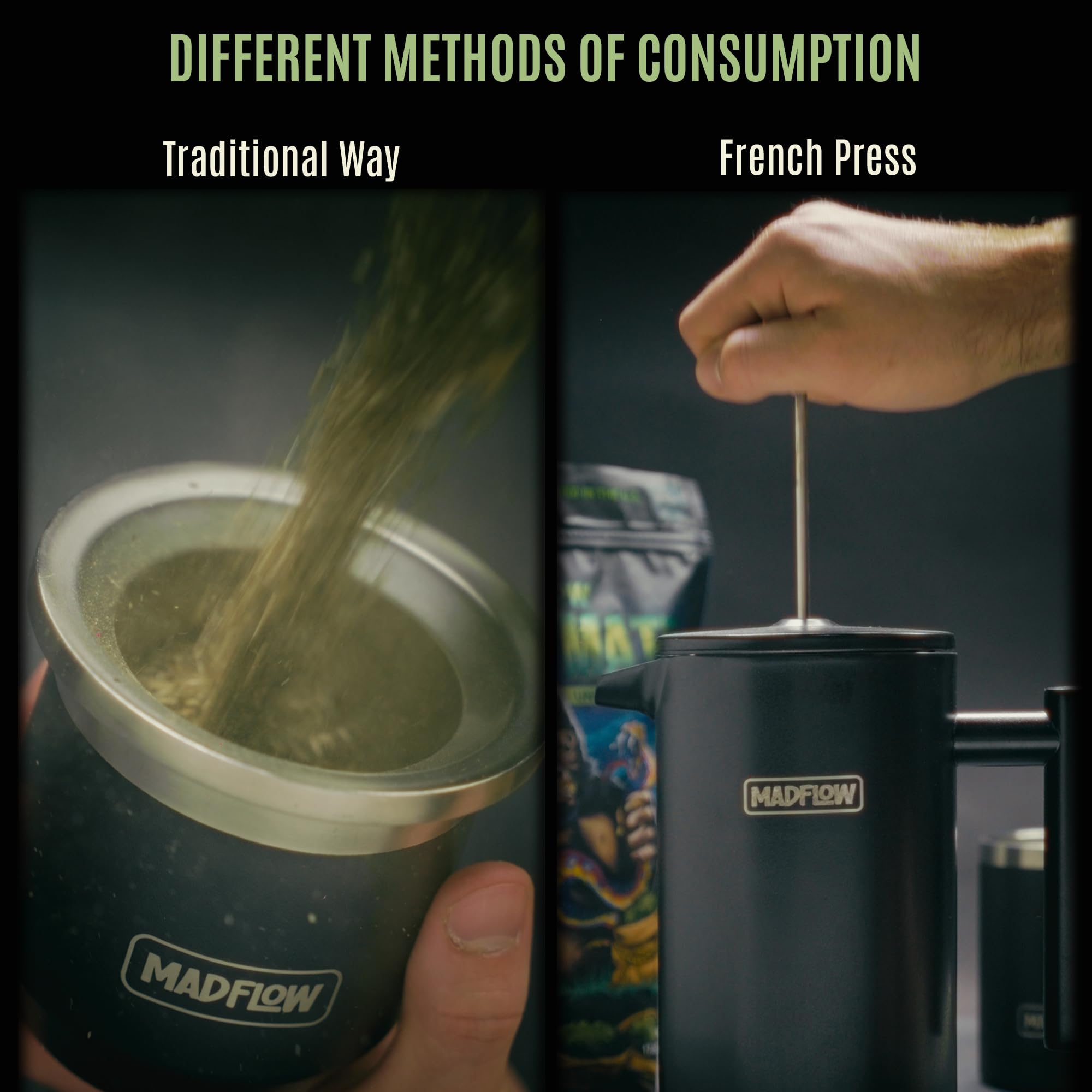 MADFLOW traditional gourd and bombilla in use highlighting authentic steeping ritual benefits
